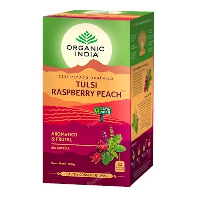 ORGANIC INDIA TULSI RASPBERRY PEACH INFUSION AYURVEDICA 25 B