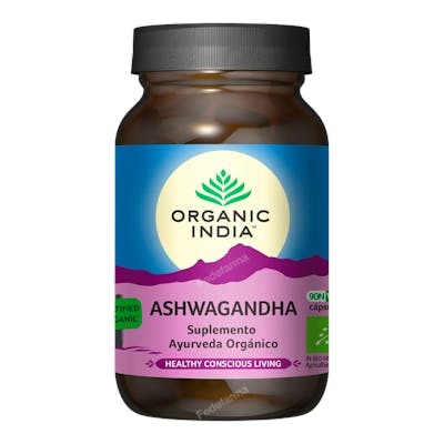 ORGANIC INDIA ASHWAGANDHA SUPLEMENTO AYURVEDA ORGANICO 90 VE