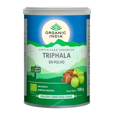 ORGANIC INDIA TRIPHALA EN POLVO SUPLEMENTO AYURVEDA ORGANICO