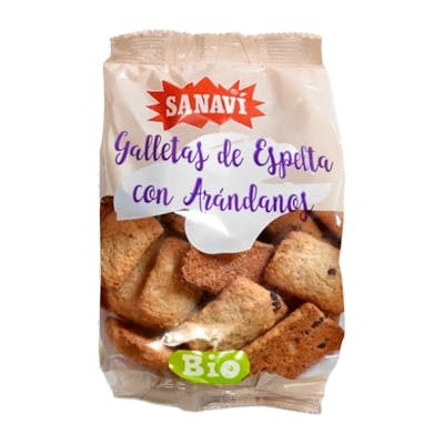 SANAVI GALLETAS DE ESPELTA Y ARANDANOS BIO 200 GR
