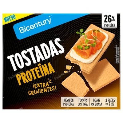 BICENTURY TOSTADA PROTEINA 3 PACKS DE 7 TOSTAS