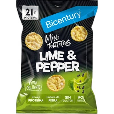 BICENTURY PROTEIN TORTITA MINI LIME&PEPPER 10 GR S/ GLUTEN