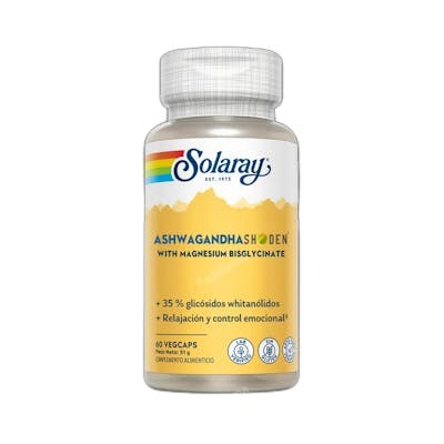 SOLARAY ASHWAGANDHA SHODEN & MAGNESIUM BISGLYCINATE 60 VCAPS