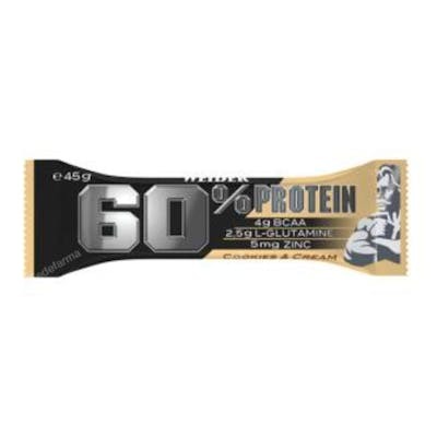 WEIDER PROTEIN 60% BARRITAS COOKIE-CREMA 24UD