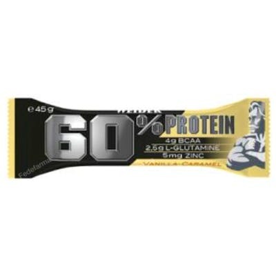 WEIDER PROTEIN 60% BARRITAS VAINILLA-CARAMELO 24UD