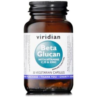 VIRIDIAN BETA GLUCANO 250mg. plus vit C, D3, zinc 30cap.veg