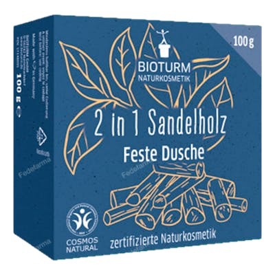 BIOTURM CHAMPU-GEL SOLIDO SANDALO 2 en 1 100gr. VEGAN
