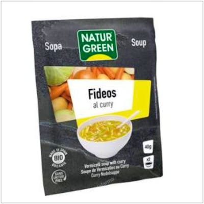 NATURGREEN SOPA DE FIDEOS CON CURRY 6 SOBRES