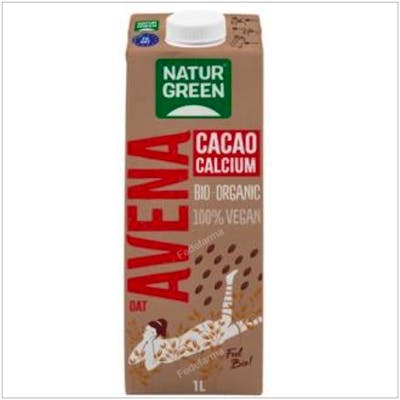 NATURGREEN BEBIDA VEGETAL DE AVENA con choco-calcio 1lt 6uds