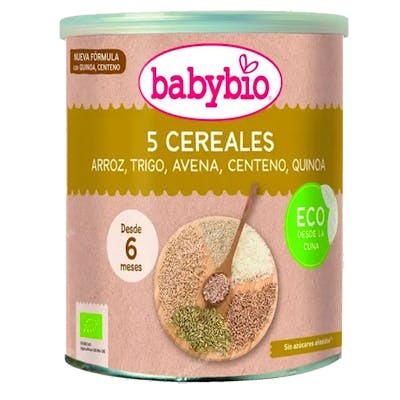 BABYBIO 5 CEREALES QUINOA CENTENO AVENA 6MESES 220 GE BIO S/