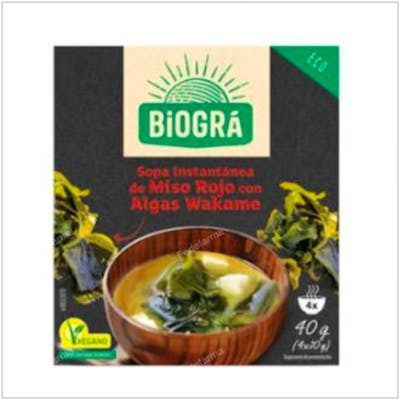 BIOGRA SOPA MISO CON ALGA WAKAME 4 SOBRES BIO
