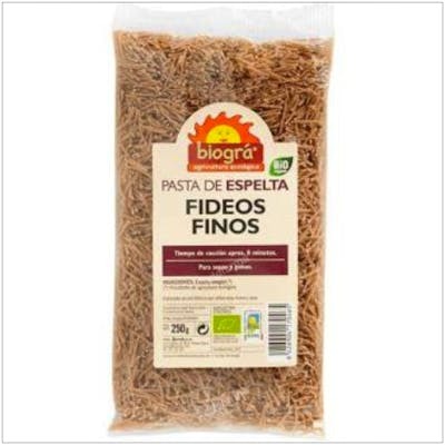 BIOGRA FIDEOS FINOS DE ESPELTA 250GR BIO VEGAN