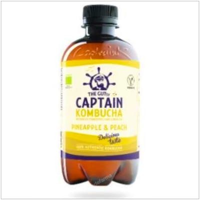 CAPTAIN KOMBUCHA PIÑA-MELOCOTON 400ML BIO