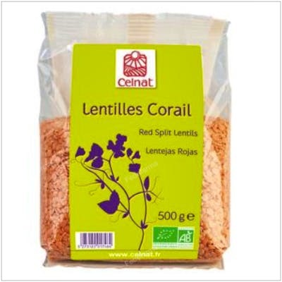 CELNAT LENTEJAS ROJAS 500GR BIO