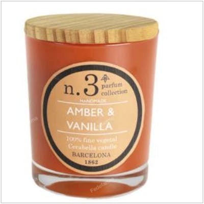 CERABELLA VELA VASO PERF3 AMBER-VAINILLA 7,5X9CM 1UD