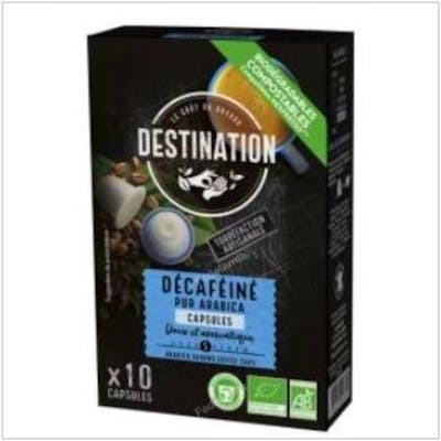 DESTINATION CAFE PUR ARABICA DESCAFEINADO 10capsulas cafe BI