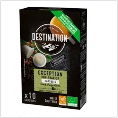 DESTINATION CAFE PUR ARABICA EXCEPTION 10capsulas cafe BIO
