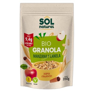 SOLNATURAL GRANOLA SIN GLUTEN  AVENA MANZ-CANELA 350gr