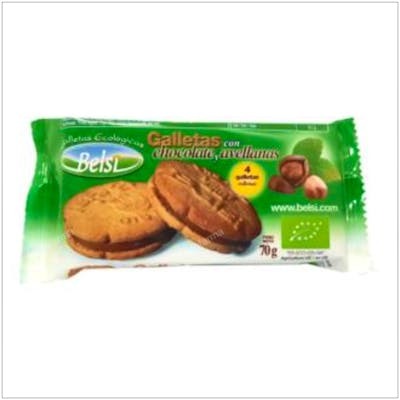 BELSI GALLETAS con chocolate y avellana 4uds 70gr. BIO
