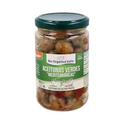 BIO ORGANICA ITALIA ACEITUNAS VERDES MEDITERRANEAS 180gr. DE