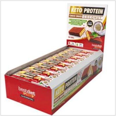 KETO PROTEIN CHOCO SNACK COCONUT BARRITAS 24UDS.
