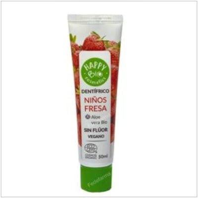 HAPPY BIO DENTIFRICO NIÑOS fresa sin fluor 50ml. ECO