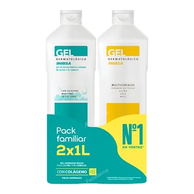 INIBSA PACK GEL DERMATOLOGICO 1L+MULTICEREALES 1L