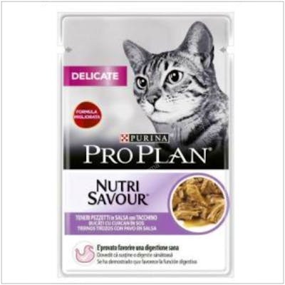 PURINA VETERINARIA PRO PLAN FELINE DELICATE PAVO 26X85 G