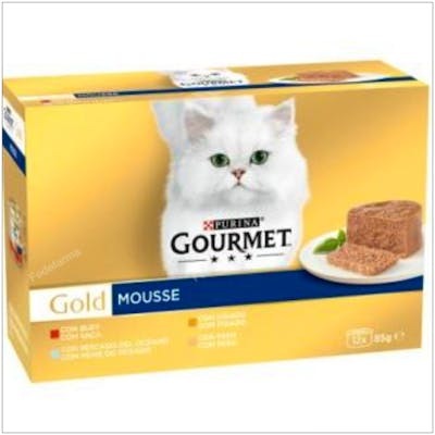 PURINA VET ALIMENTO PURINA GOURMET GOLD SURTIDO MOUSSE12X85