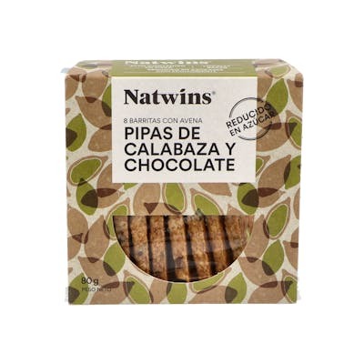 NATWINS BARRITAS DE SEMILLAS DE CALABAZA Y CHOCOLATE 80gr.