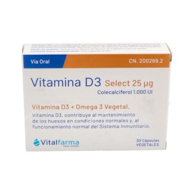 VITALFARMA VITAMINA D3 25mcg. (1000UI) 30cap.