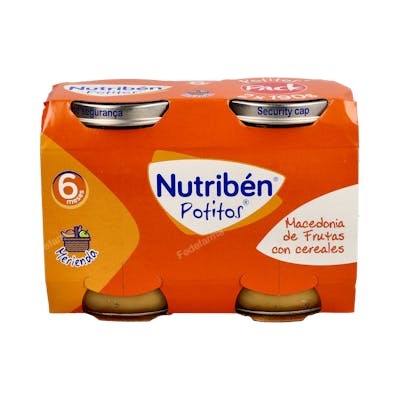 NUTRIBEN POTITO MACEDONIA FRUTA CEREALES 2X190GR
