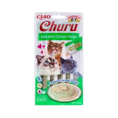 CHURU RECETA DE ATUN CON POLLO 1 BOLSA 4 STICKS DE 14G SNACK