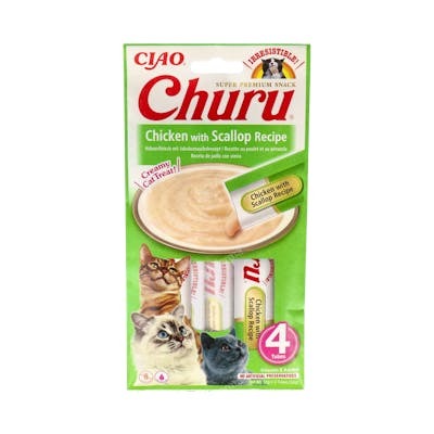 CHURU RECETA DE POLLO CON VIEIRA 1 BOLSA 4 STICKS DE 14G SNA