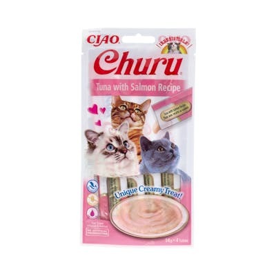 CHURU RECETA DE ATUN CON SALMON 1 BOLSA 4 STICKS DE 14G SNAC
