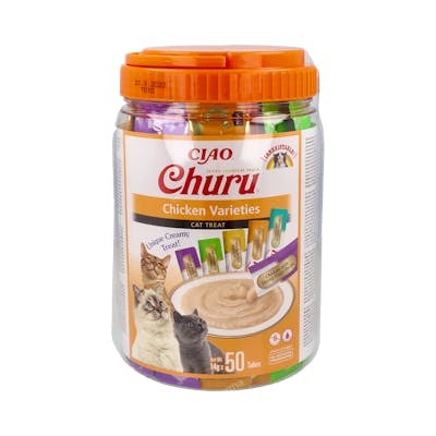 CHURU CAT VARIEDADES DE POLLO 50 BOLSAS DE 4 STICKS DE 15G S