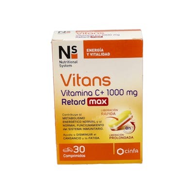 NS VITANS VITAMINA C+ 1000 RET MAX 30 COMPRIMIDOS
