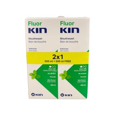 KIN FLUOR KIN PACK 2x1 enjuage anticaries 500ml.