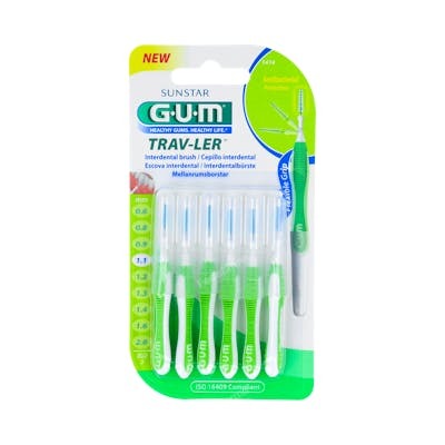 GUM CEPILLO INTERDENTAL TRAV-LER 1414 1,1mm 6un verde