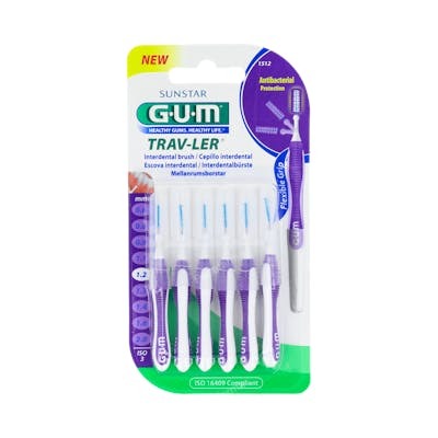 GUM CEPILLO INTERDENTAL TRAV-LER 1512 1,2mm 6un lila
