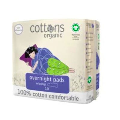 COTTONS COMPRESA NOCHE con alas 10uds. ORGANIC