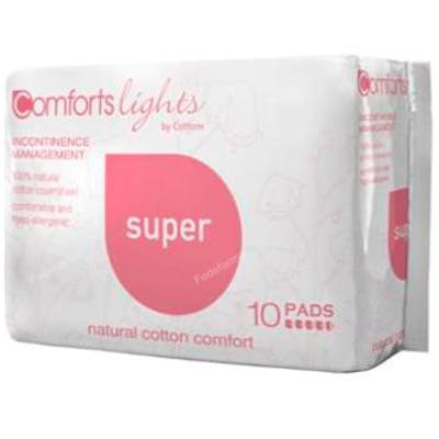 COTTONS COMPRESA SUPER INCOTINENCIA 100% ALGODON 10UDS