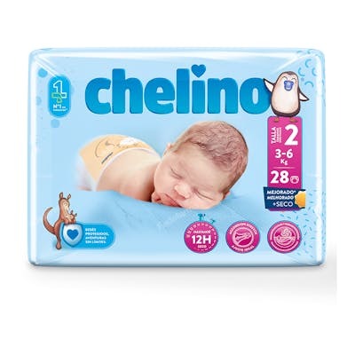 CHELINO PAÑAL INF  recién nacido T 2 3-6kg 28un