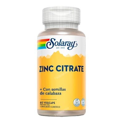 SOLARAY ZINC 25mg+SEMILLA DE CALABAZA 50mg 60vcap.