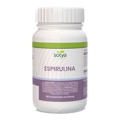 SOTYA ESPIRULINA + VIT B12 400MG 100 COMP