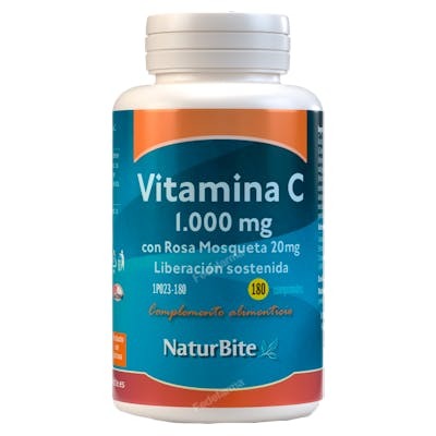 NATURBITE VITAMINA C 1000mg.con rosa mosqueta 20mg. 180comp.