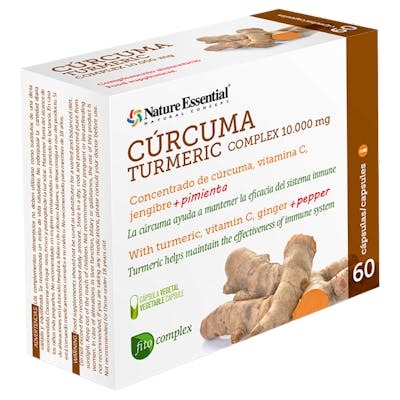 NATURE ESSENTIAL CURCUMA 10000MG +JENGIBRE+PIMIENTA 60CAPSULAS