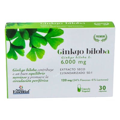 NATURE ESSENTIAL GINKGO BILOBA 6000mg. 30cap.