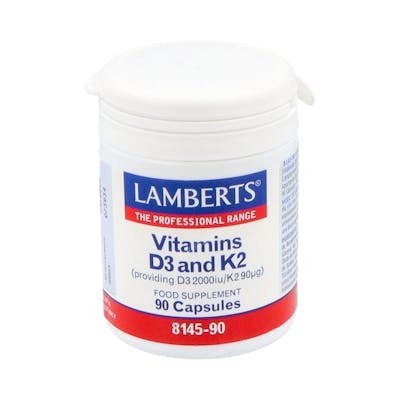 LAMBERTS VITAMINA D3 2000UI+K2 90MCG 90CAPSULAS