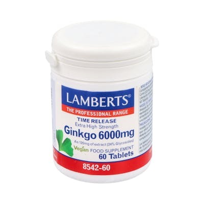 LAMBERTS GINKGO BILOBA 6000 ALTA POTENCIA 120MG 60COMPRIMIDOS